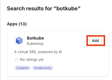 Add Botkube App