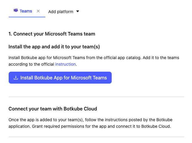 Install Botkube App for Microsoft Teams